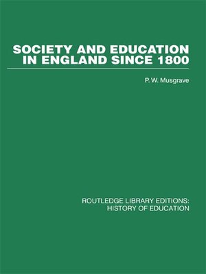 cover image of Society and Education in England Since 1800